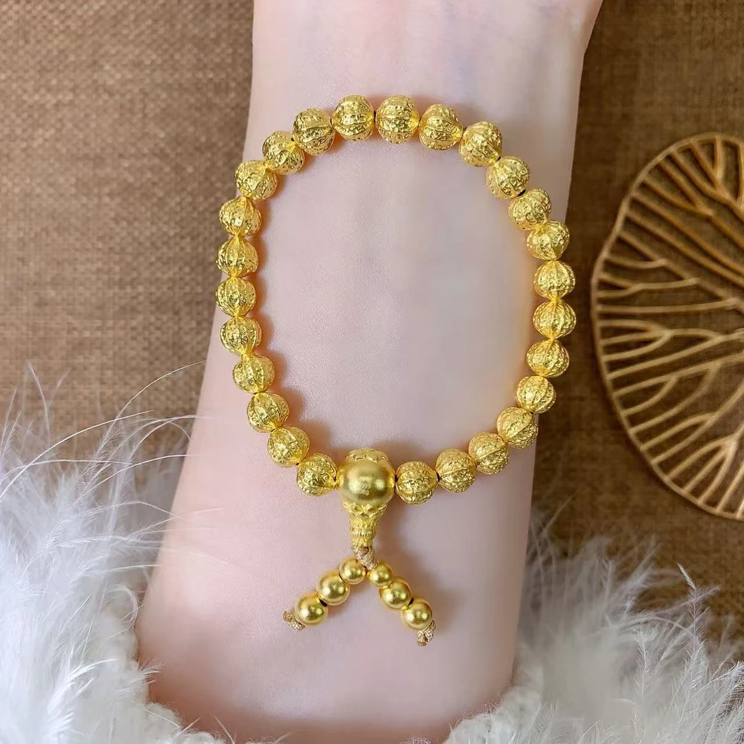 【伟新源】足金999 古法工艺 核桃珠手串17.08克（17cm）