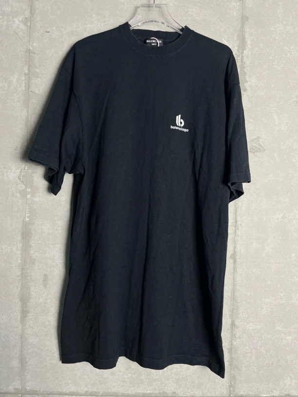 未使用 Balenciaga/巴黎世家 4*1/胸口Logo刺绣破坏短袖/07440/JP
