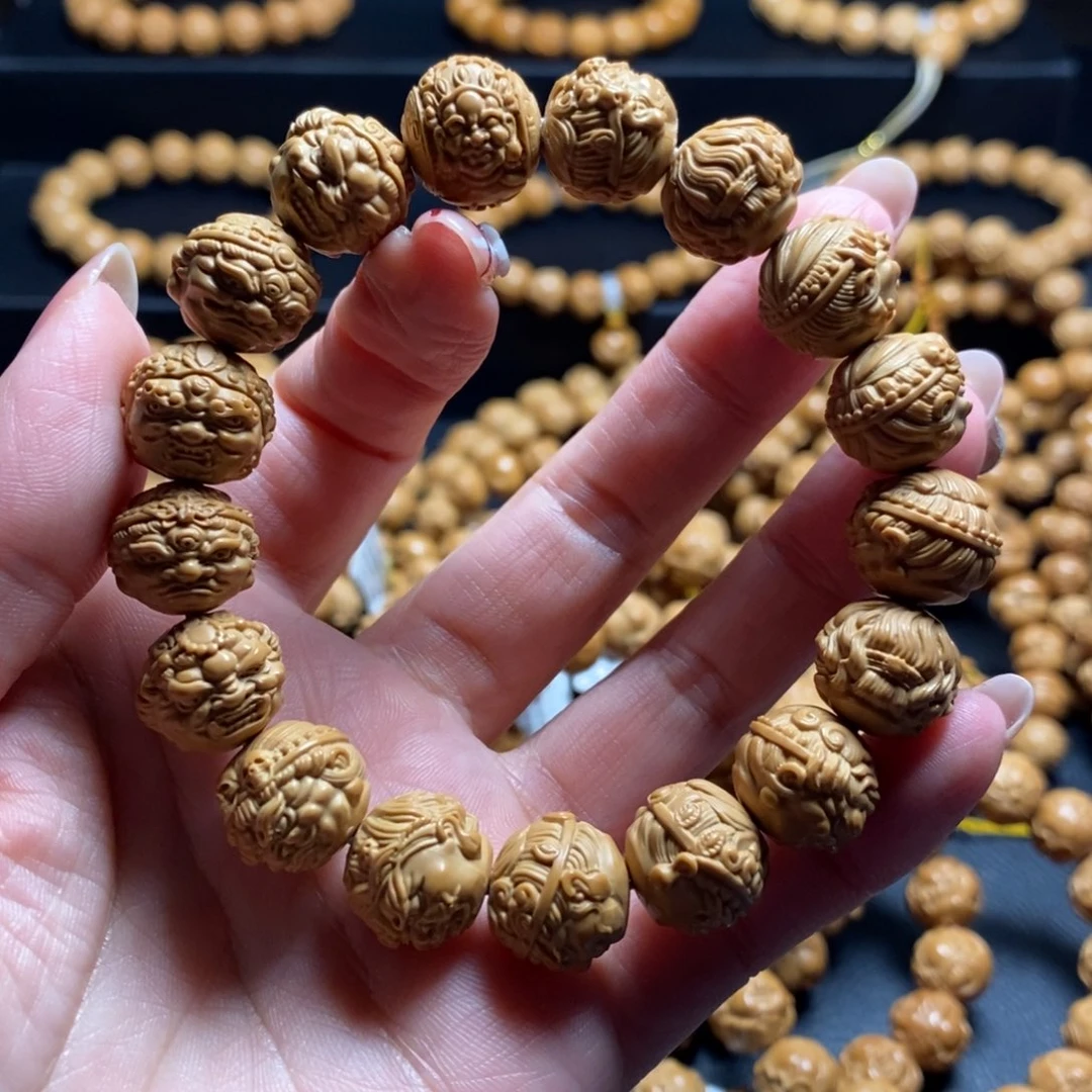猴头核桃手串黄财神14
