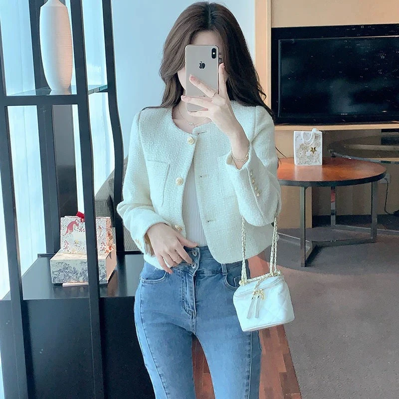 非图片直播间扣号拍针织网红网时尚百搭春秋短外套短款休闲双面