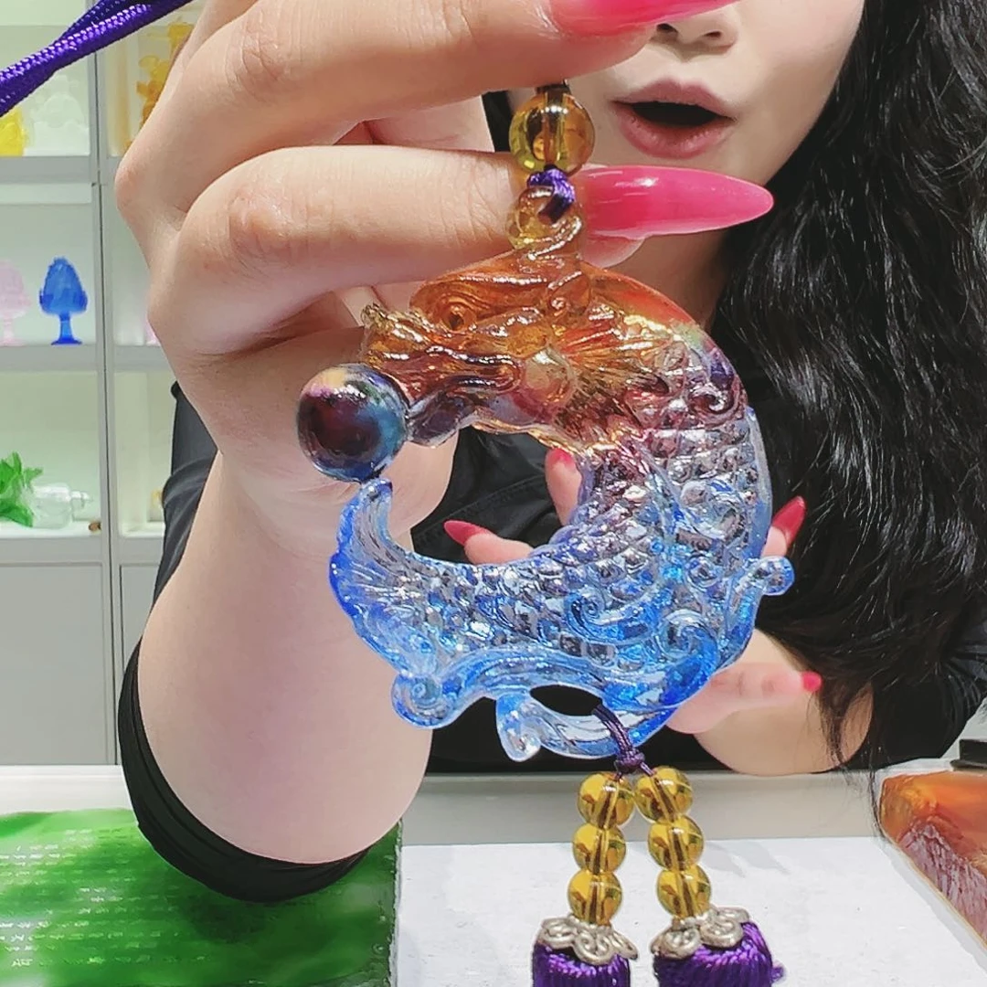 【闪购商品】手工艺品琉璃鱼化龙车挂