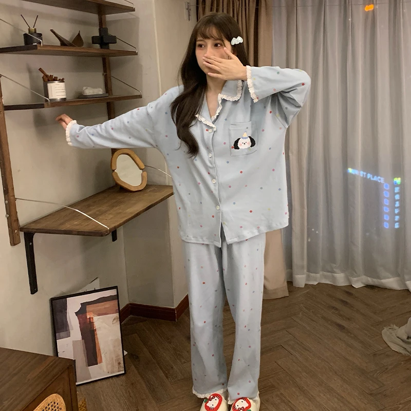 2025年睡衣女秋冬季新款甜美爆款长袖长裤卡通舒适柔软家居服套装