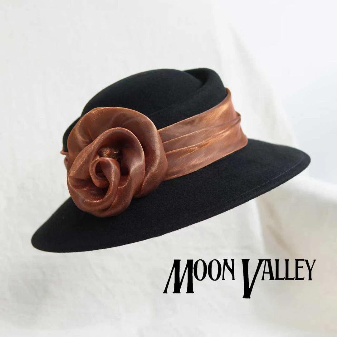 Moon Valley （头围54-60）花朵秋冬元宝顶礼帽复古女简约女 MV6853