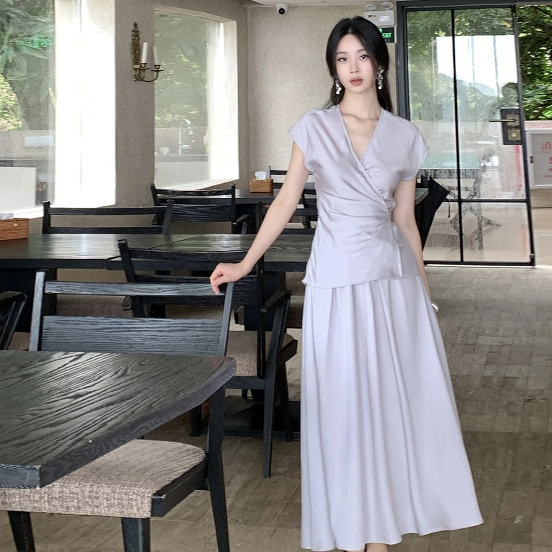 SYT原创 100天丝高品质极简收腰套装连衣裙
