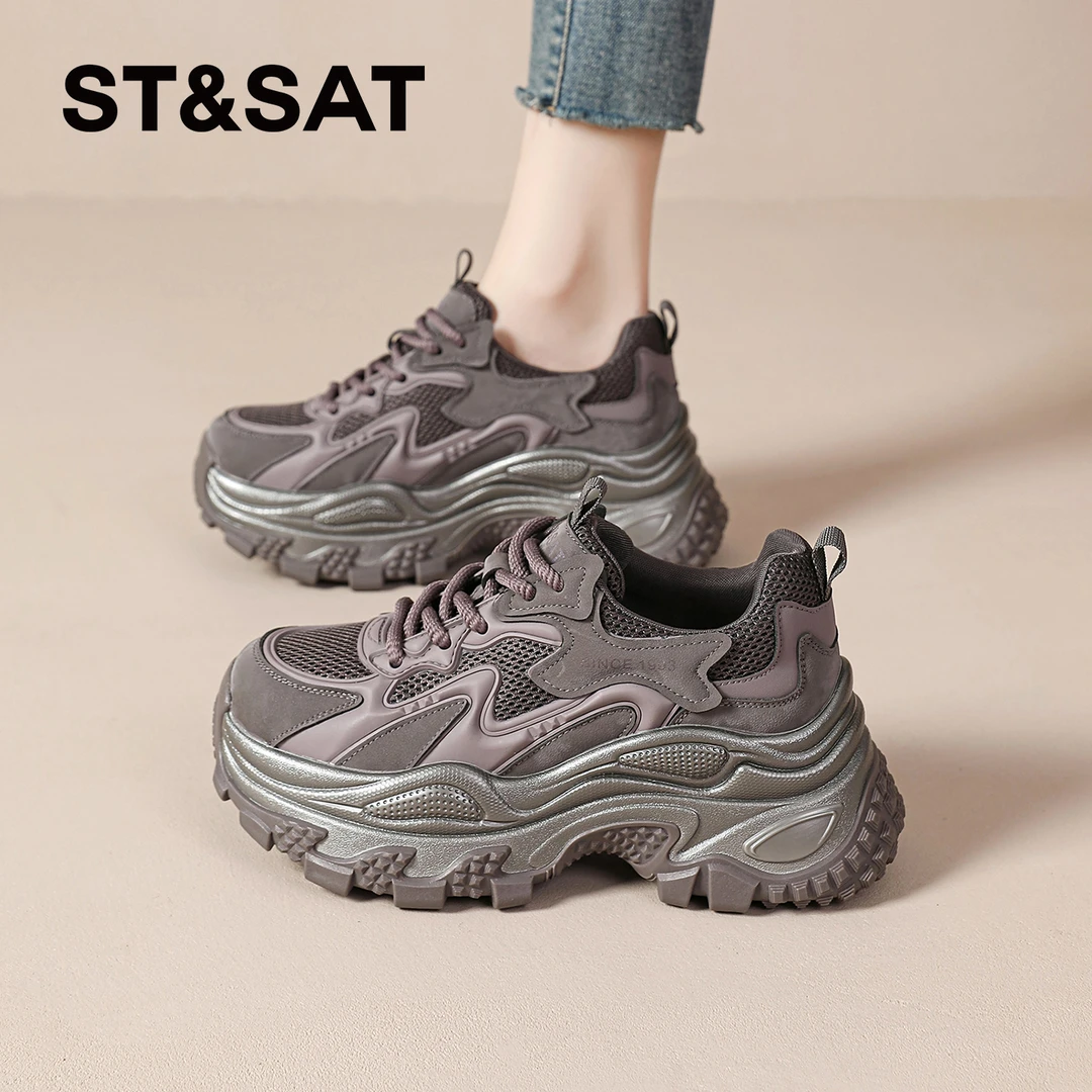 星期六老爹鞋女2025冬季新款爆款鞋子厚底增高时尚轻便运动休闲鞋