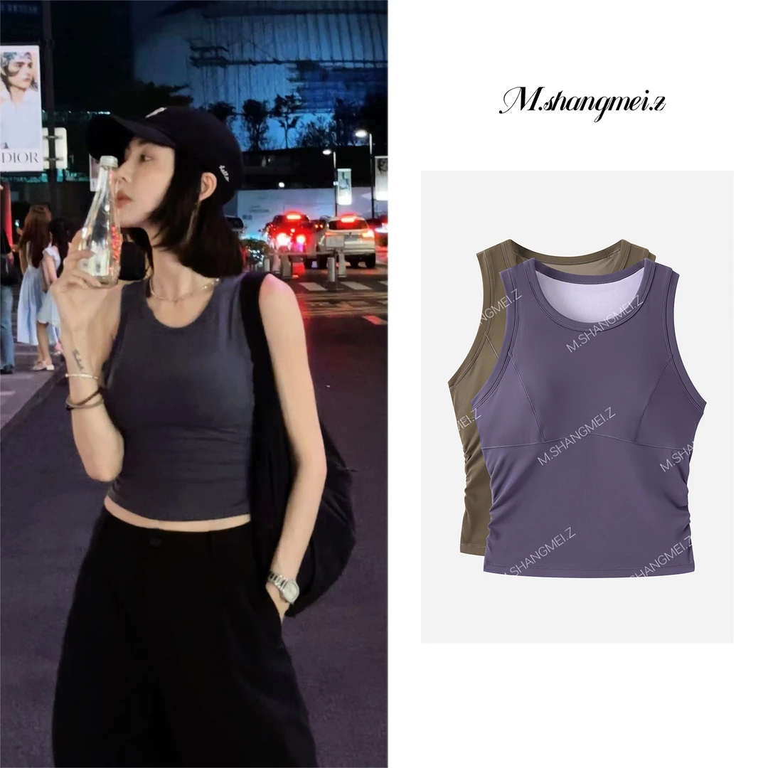 M.SHANGMEI.Z/沐熙【极光紫汐】美大哥透气修身显瘦运动背心X072793