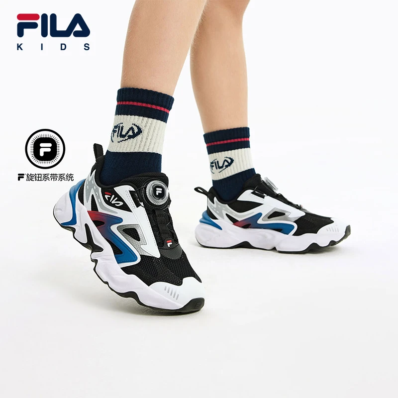 FILAKIDS【火花鞋】夏季男女中大童休闲舒适运动跑步鞋复古