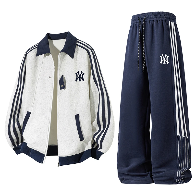 DeweLvum新款运动休闲套装情侣同款潮流宽松百搭外套时尚男女