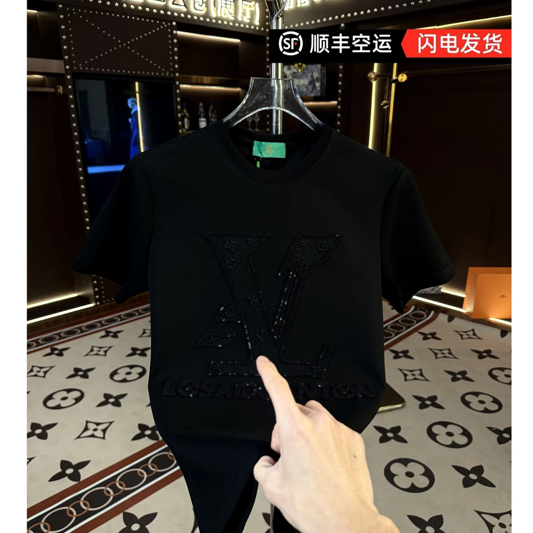 【顺丰空运】2025新年款男士輕奢休閑圆领百搭修身刺绣 T恤【2529】7