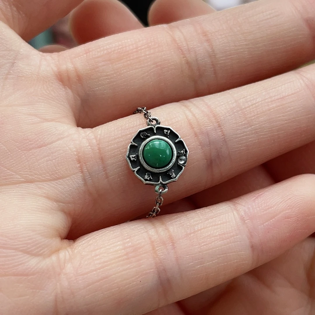 绿松石颈饰银S925镶嵌
