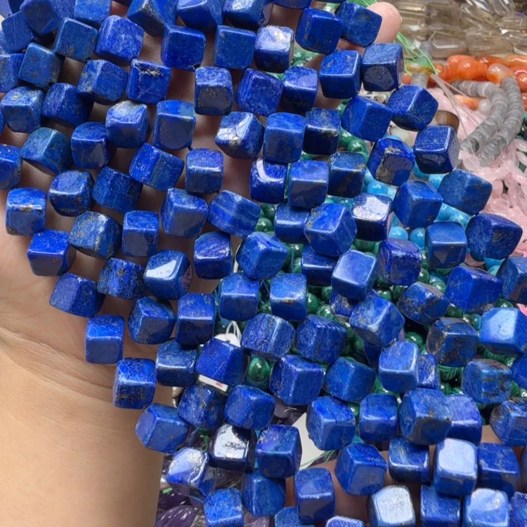水晶珠宝半成品未镶嵌卡8青金方糖对角一条