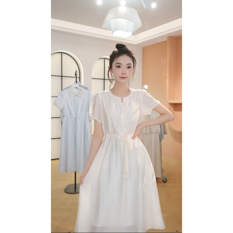 【送运费险】M1217 夏季新款两件套高档洋气新中式收腰显瘦连衣裙女