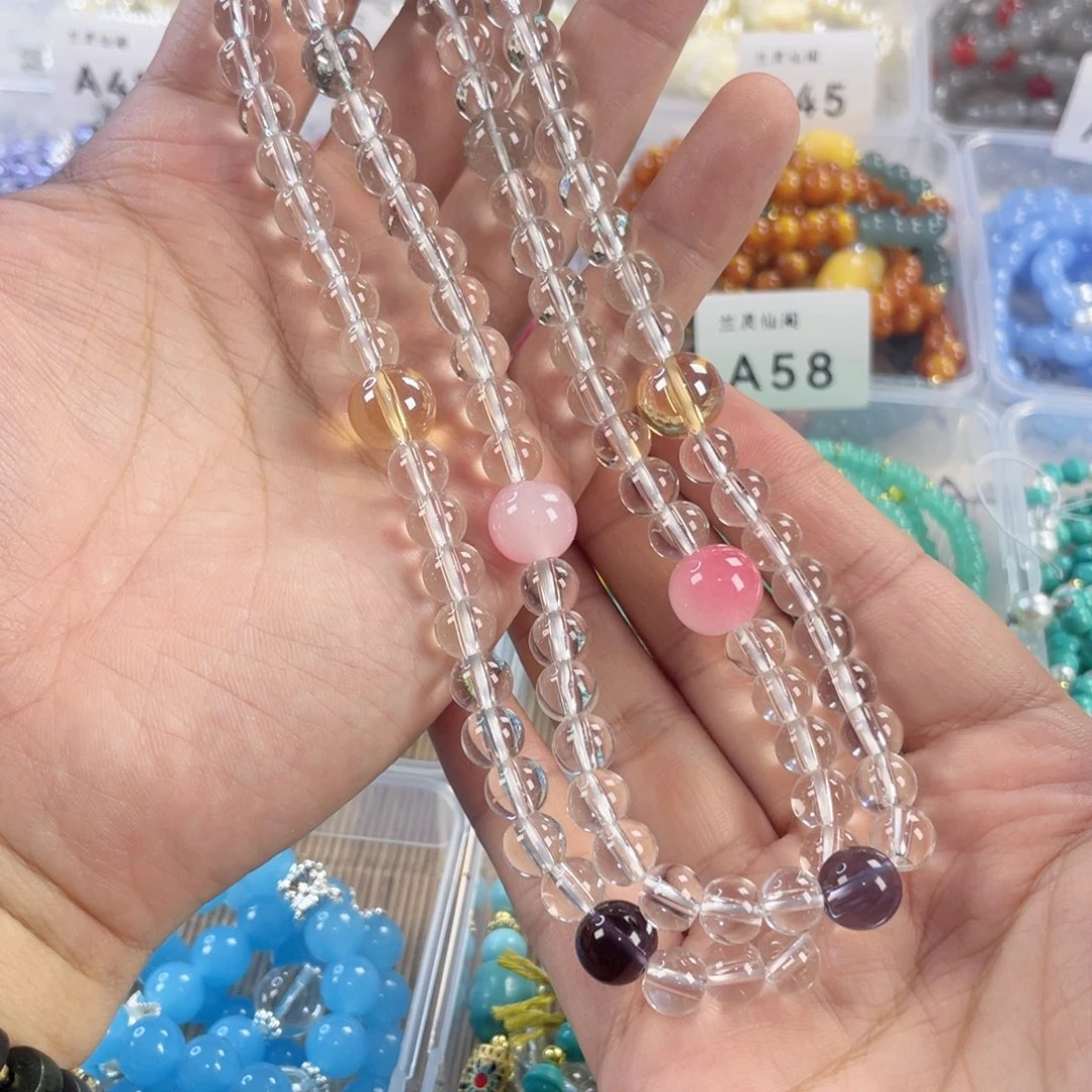 檀香紫檀（小叶紫檀）手串银S925镀金镶嵌