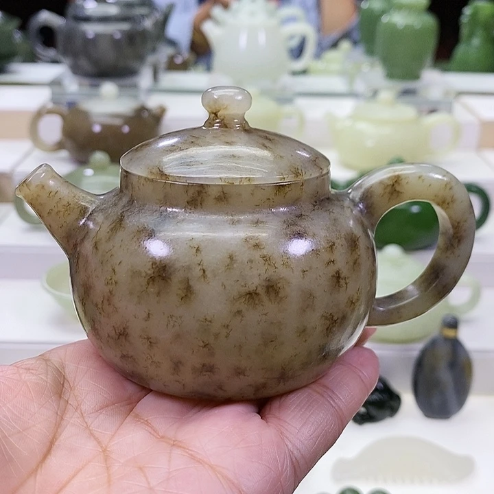 未镶嵌和田玉挂件茶壶160m l
