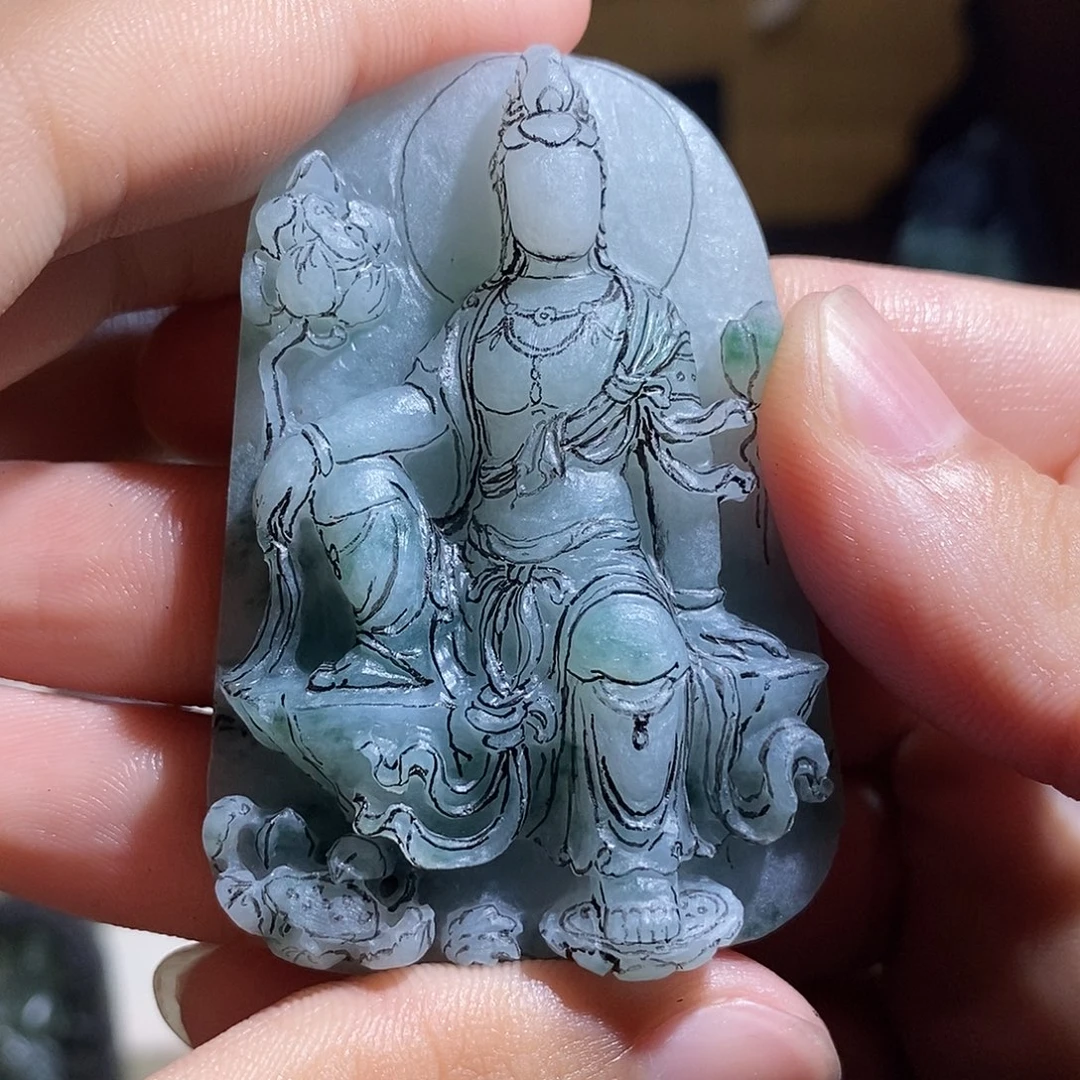 壹***捌定制翡翠未镶嵌定制雕刻翡翠