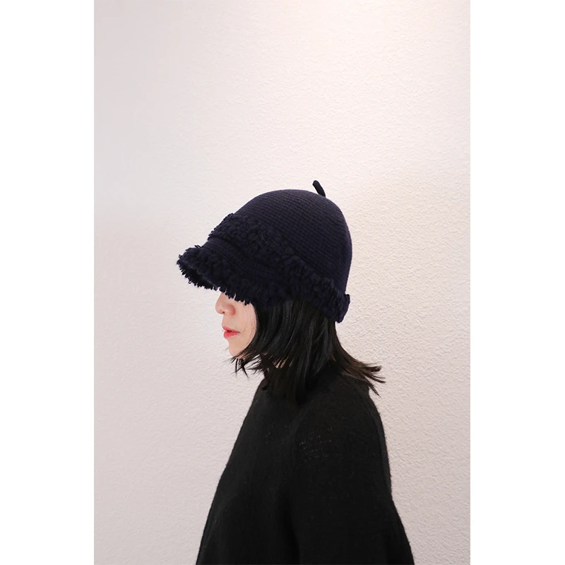 东雍 新潮时尚休闲手工编织帽檐加厚保暖羊绒针织毛线棒球南瓜帽