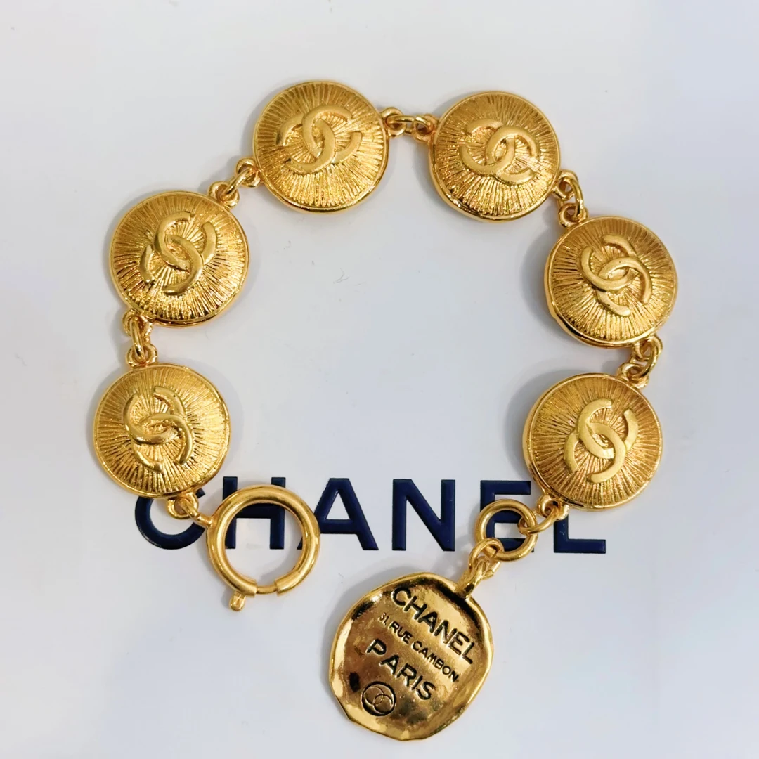 95新 Chanel/香奈儿 Chanel vintage香奈儿中古素金手链
