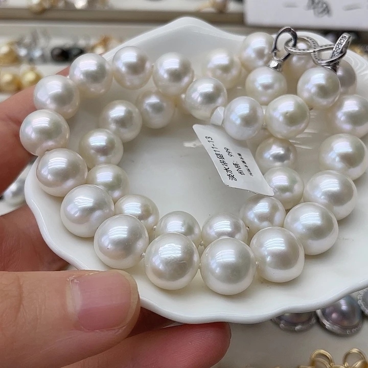 淡水珍珠银S925镶嵌项链