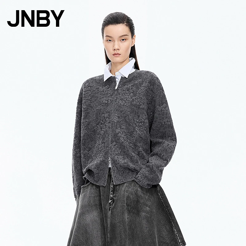 【商场同款】JNBY/江南布衣25秋新品毛针织衫长袖开襟5P9312580