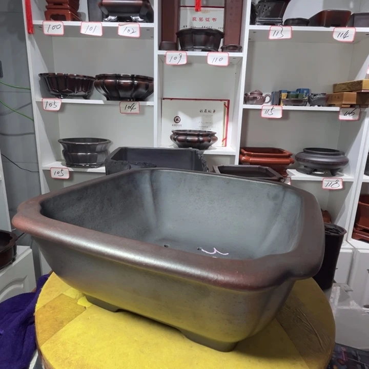 水***色紫砂花盆111111瑕