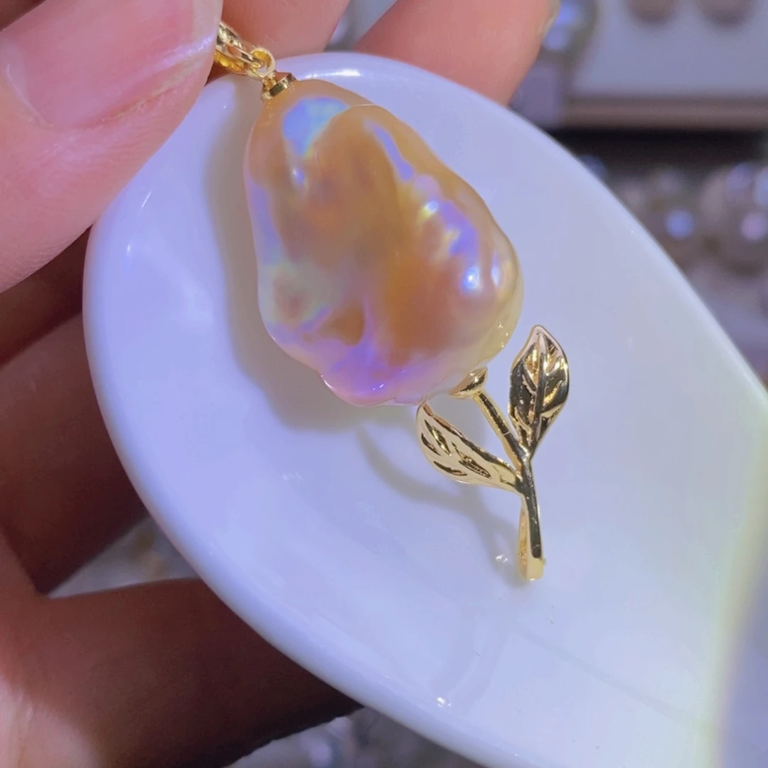 天然淡水珍珠银S925镶嵌淡水珍珠