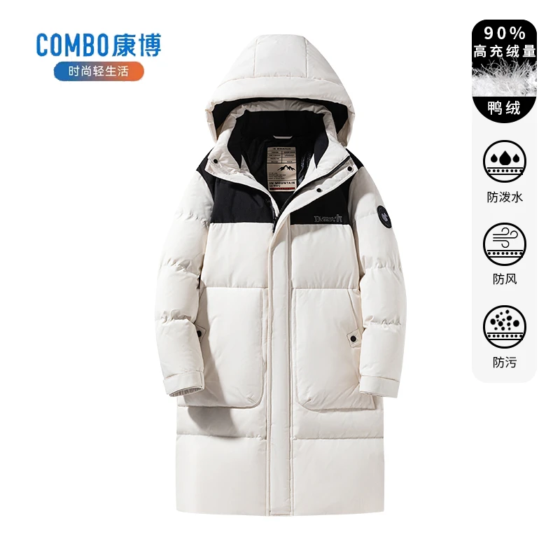 【姿姐】康博拼接情侣款羽绒服长款保暖外套K401308053