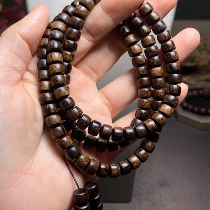沉香手串越南富森红土瘤疤6×8×108