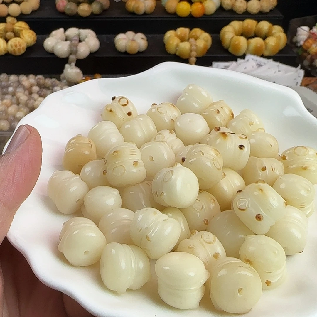 菩提根/象牙果手串微瑕疵卡15/16炭烤招财猫20颗