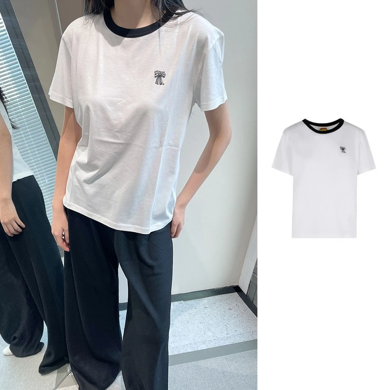 全新未使用 Acne studio 蝴蝶结小标拼色领口T恤 CL0318-183