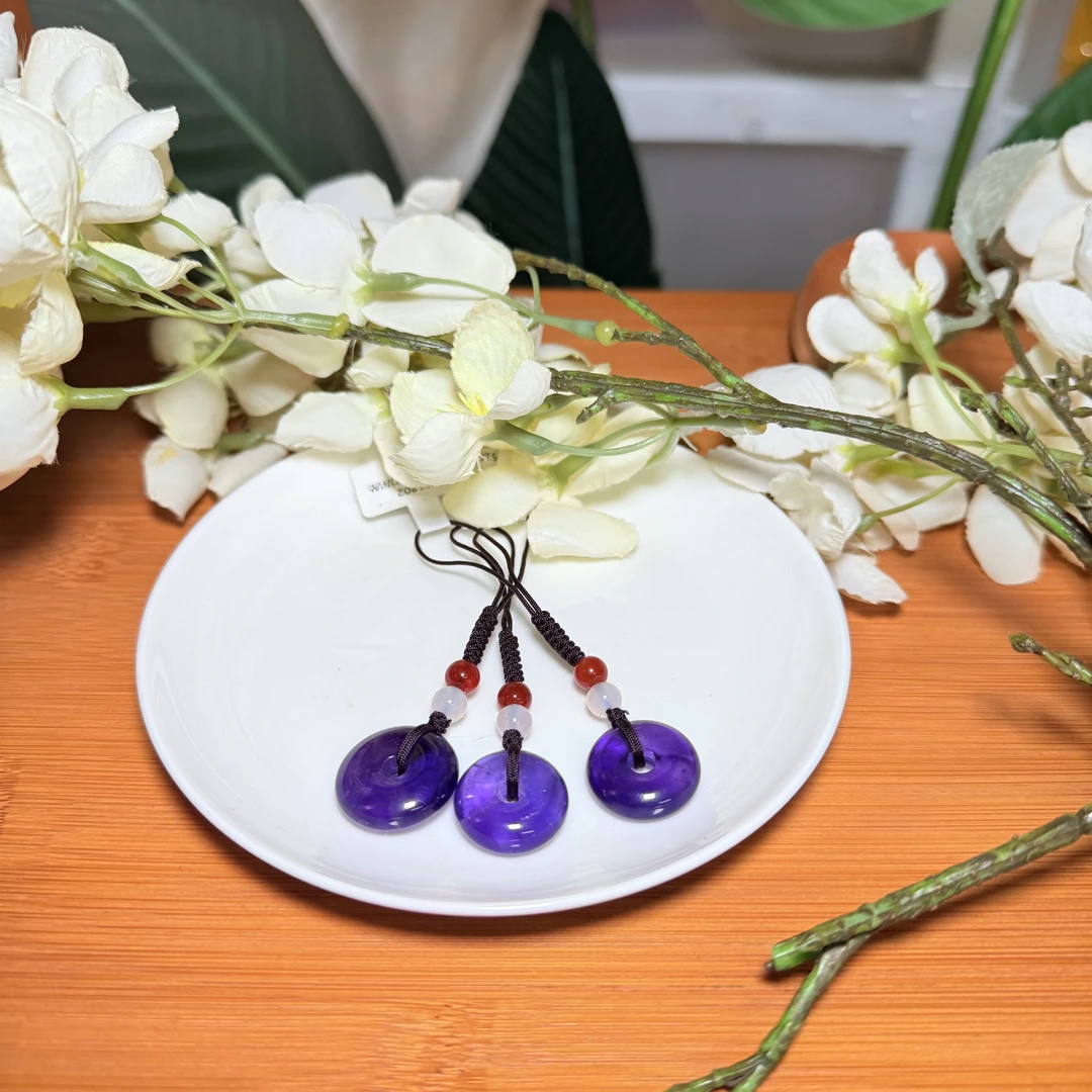 【珠宝厂长】紫水晶平安扣吊坠多样性发一