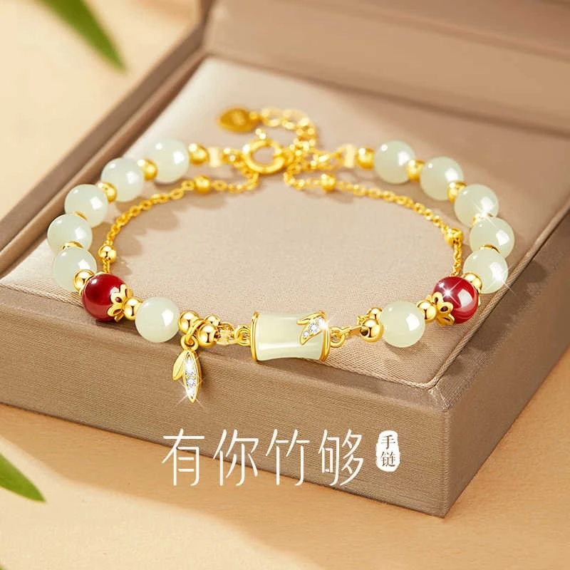 925银手链 竹节手链节节高升手串国潮生日情人节送女友礼物