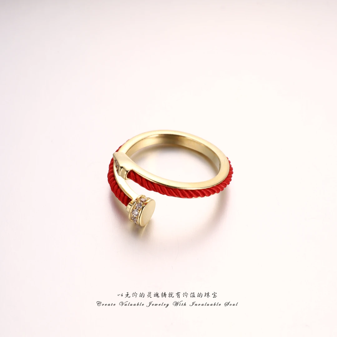 铜合金锦纶戒指 百搭红绳时尚开口戒指 KG-C-30946