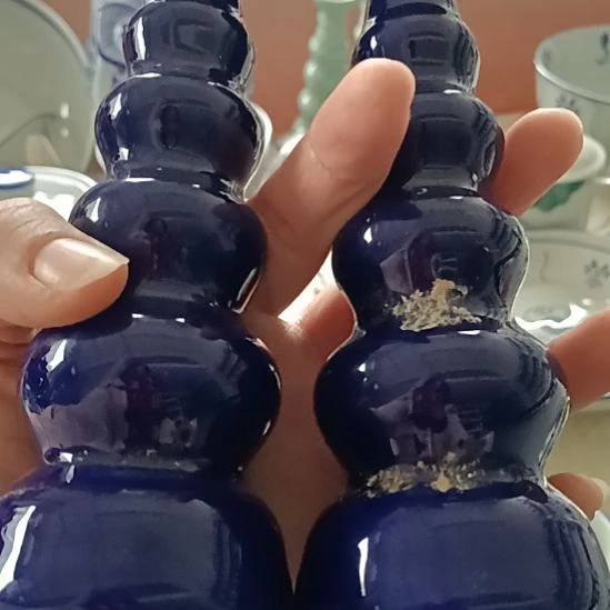 陶瓷烛台1对  微瑕默认不退不换 介意慎拍