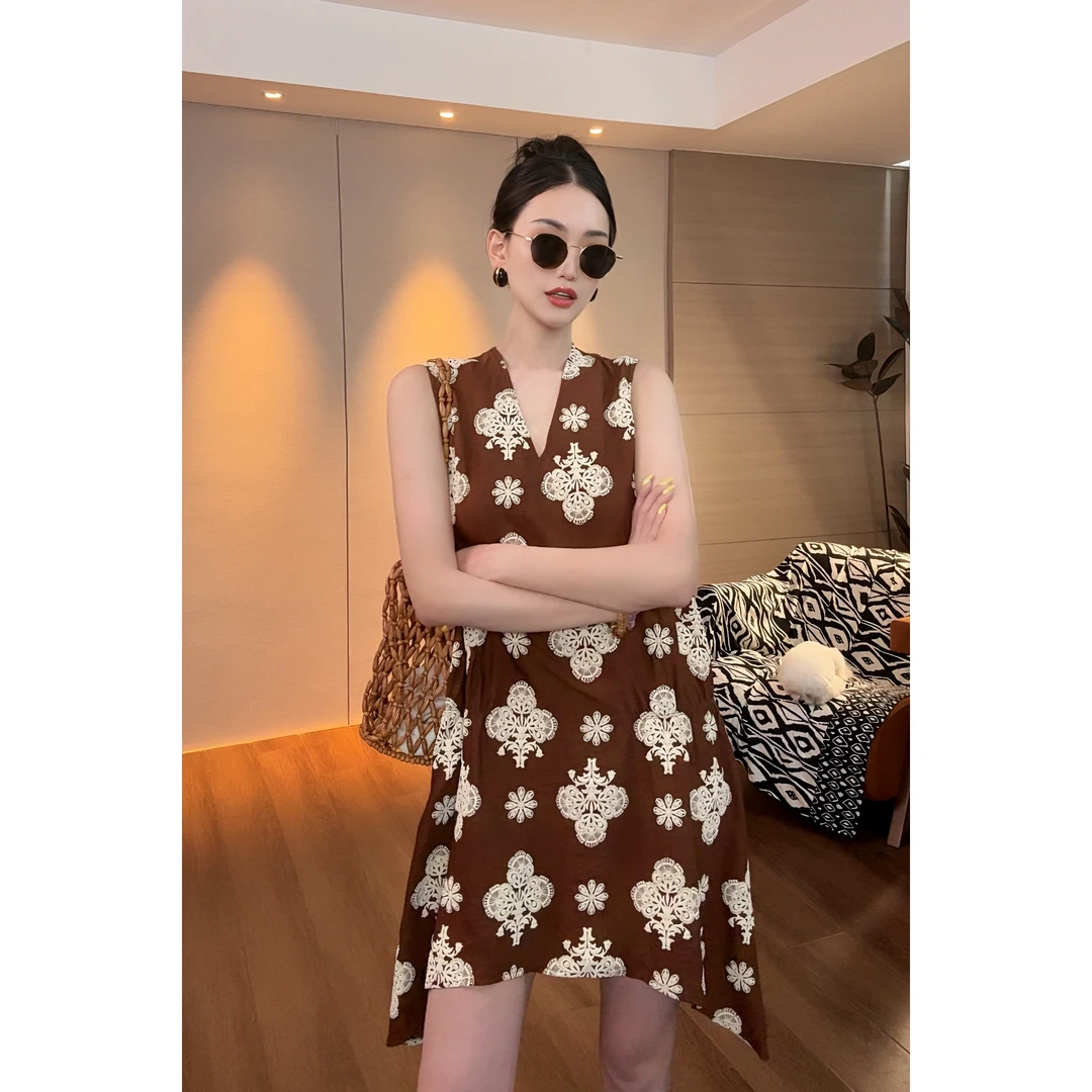 紫紫 对称美学 新古典伊甸花园背心连衣裙ZD04LZHJ953