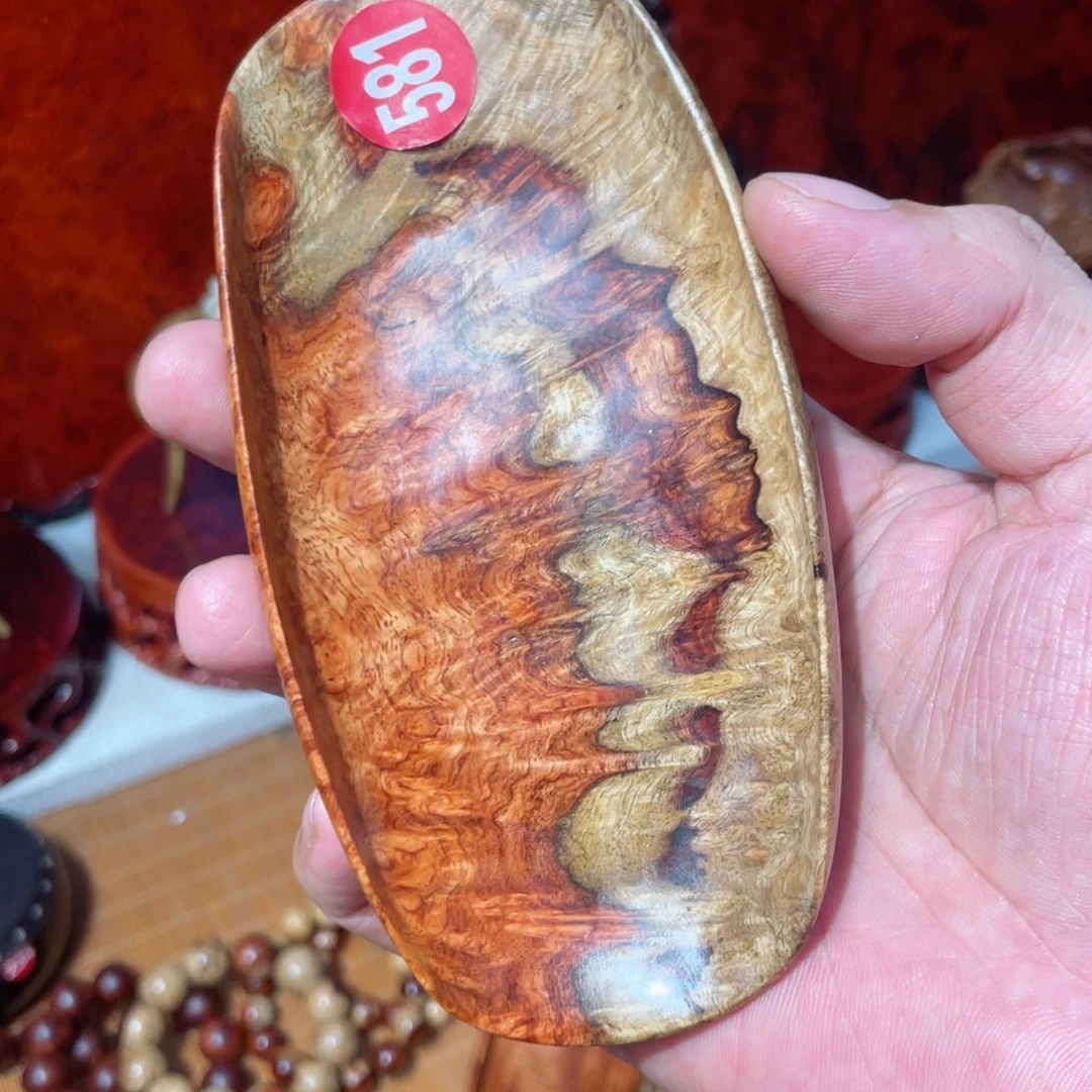 缅甸花梨双色瘤疤茶则