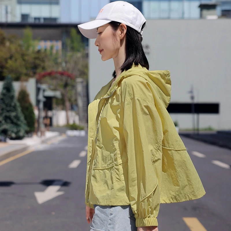夏季透气薄款宽松防晒服运动户外休闲百搭韩版女士短款外套防晒衣