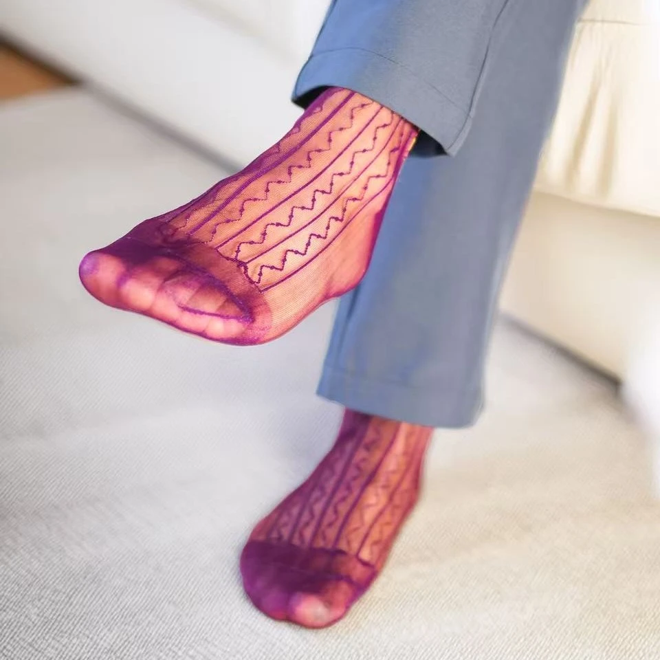 爆款新品中筒袜锦纶丝袜男士丝袜潮袜隐形中筒袜尼龙袜松口袜