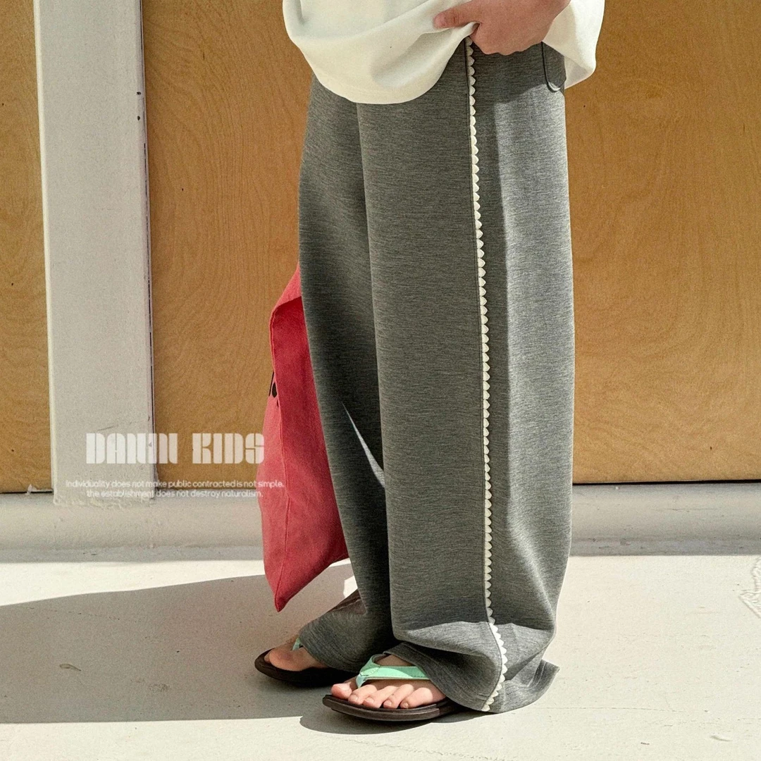 【嗒囜】女童25春季新款时尚休闲长裤中大童宽松阔腿亲子裤休闲裤