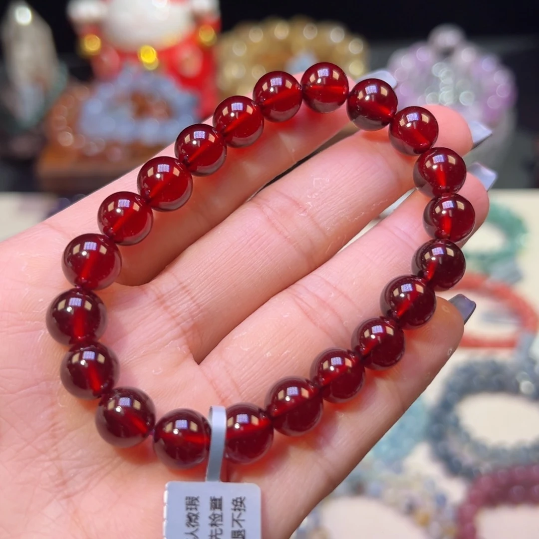 手串未镶嵌石榴石殿堂级橙红石榴石9.6mm