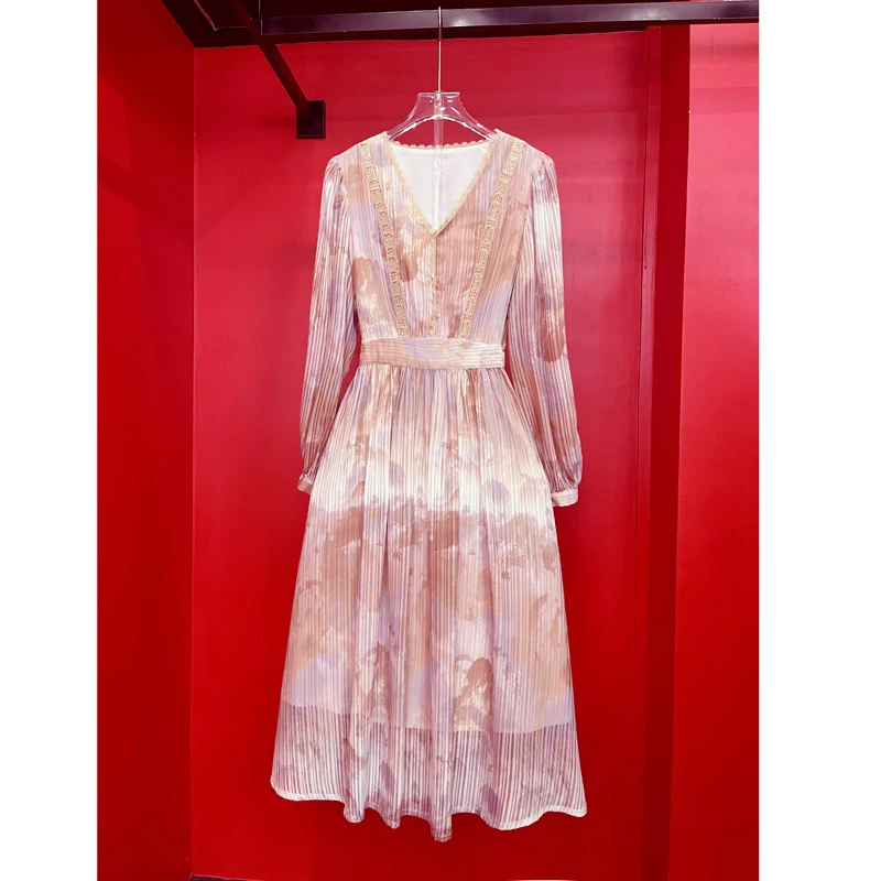 编号【69】优雅气质仙气飘逸长袖连衣裙温柔显瘦高级感春夏季长裙子