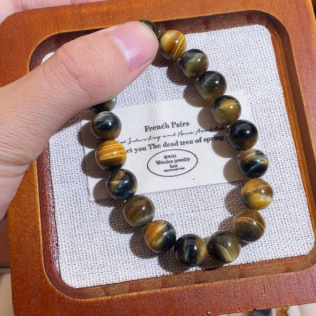 水晶未镶嵌手链金蓝虎眼10m