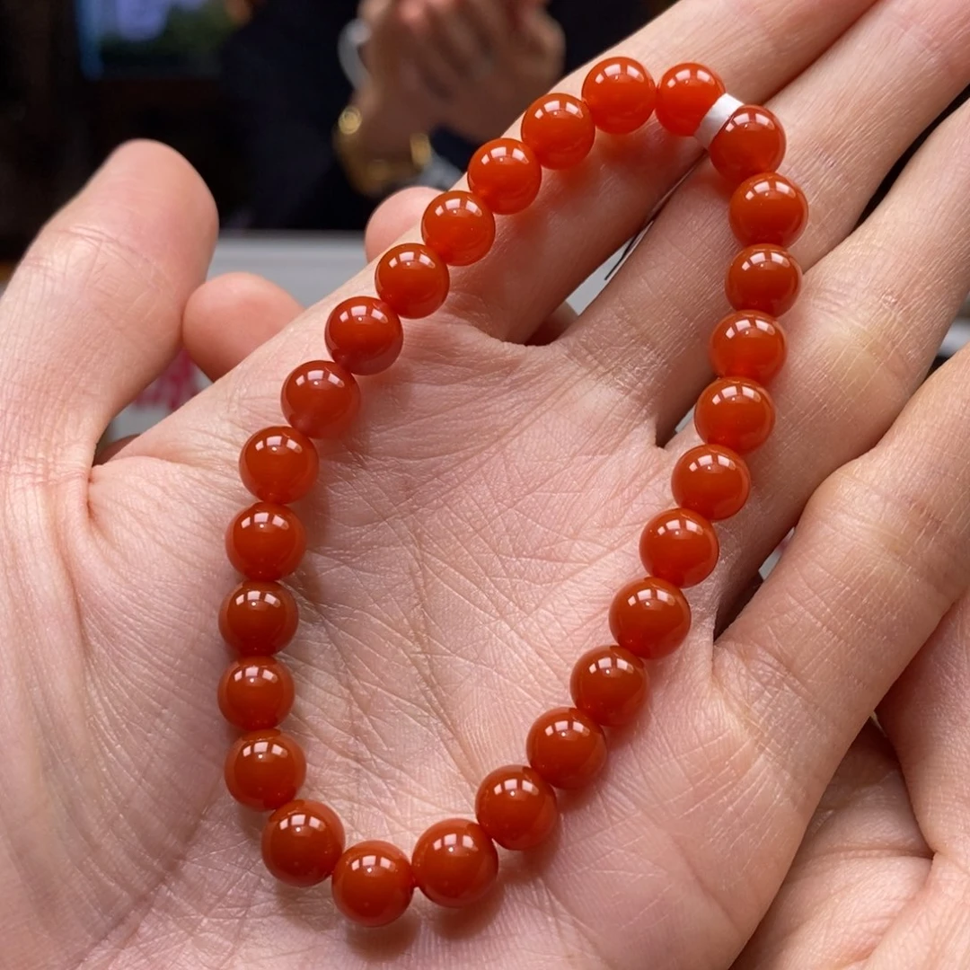 南红玛瑙串未镶嵌7➕管坡柿子锦