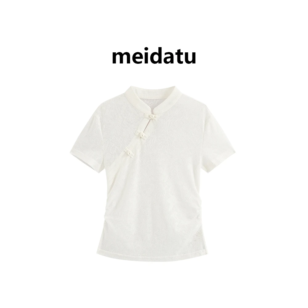 美哒兔（廊前花开）新中式国风斜领盘扣上衣（小个子版）CK932-27