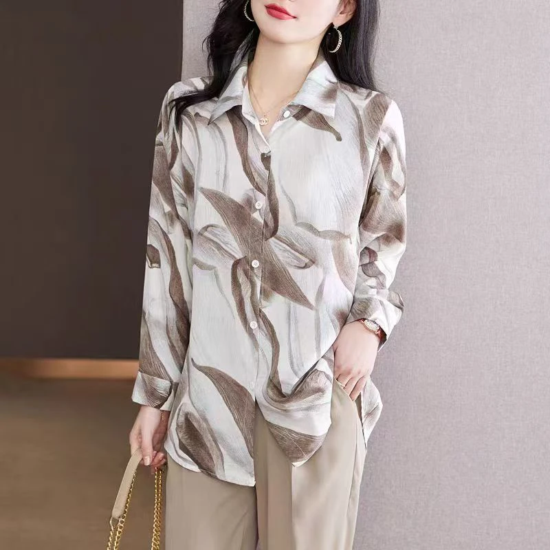 碎花翻领衬衣百搭