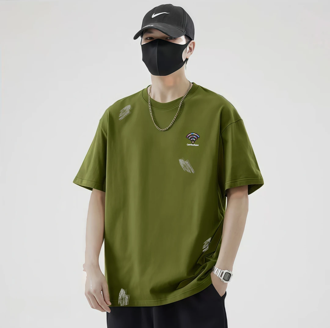 【重工艺刺绣】夏季新款时尚冰感透气短袖夏季男女同款T恤B10