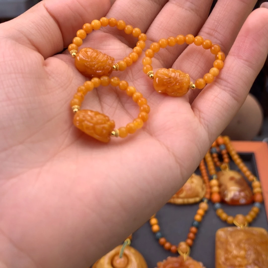 蜜蜡未镶嵌戒指多样性发一