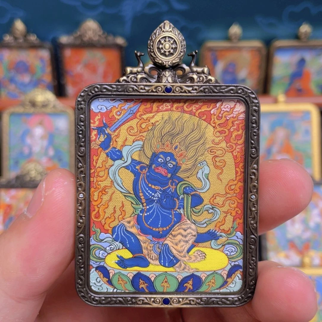 吊坠噶当巴不动明王唐卡