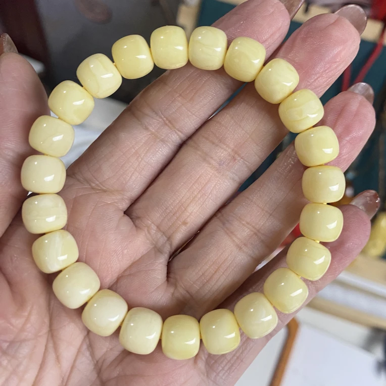 蜜蜡白蜡浓蜡精工老型手串