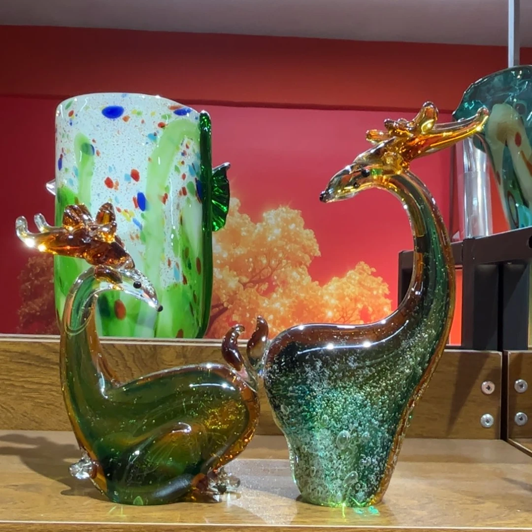 琉璃手工艺品精品一对