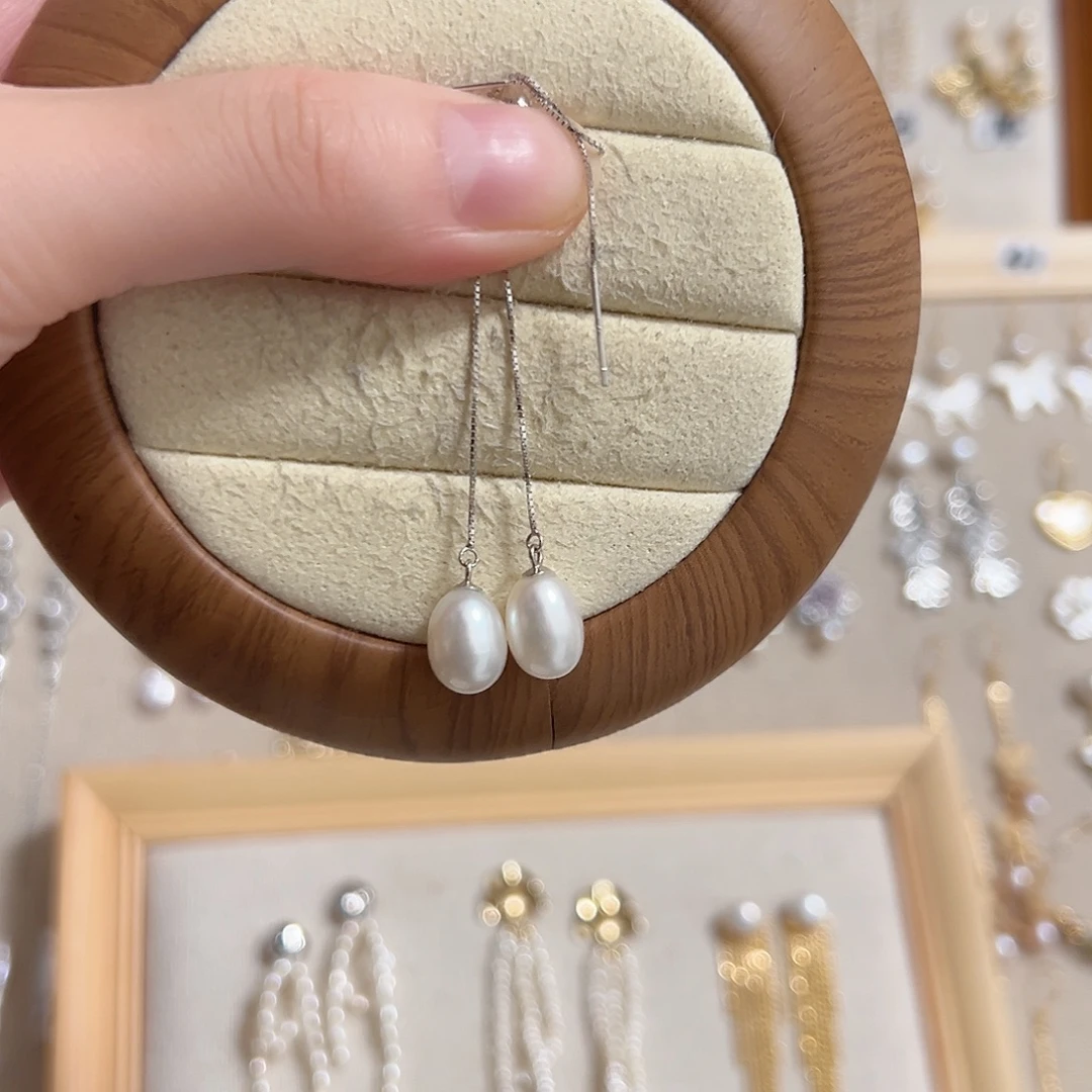 耳饰淡水珍珠银S925镶嵌